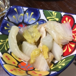 白菜とうすあげの煮浸し